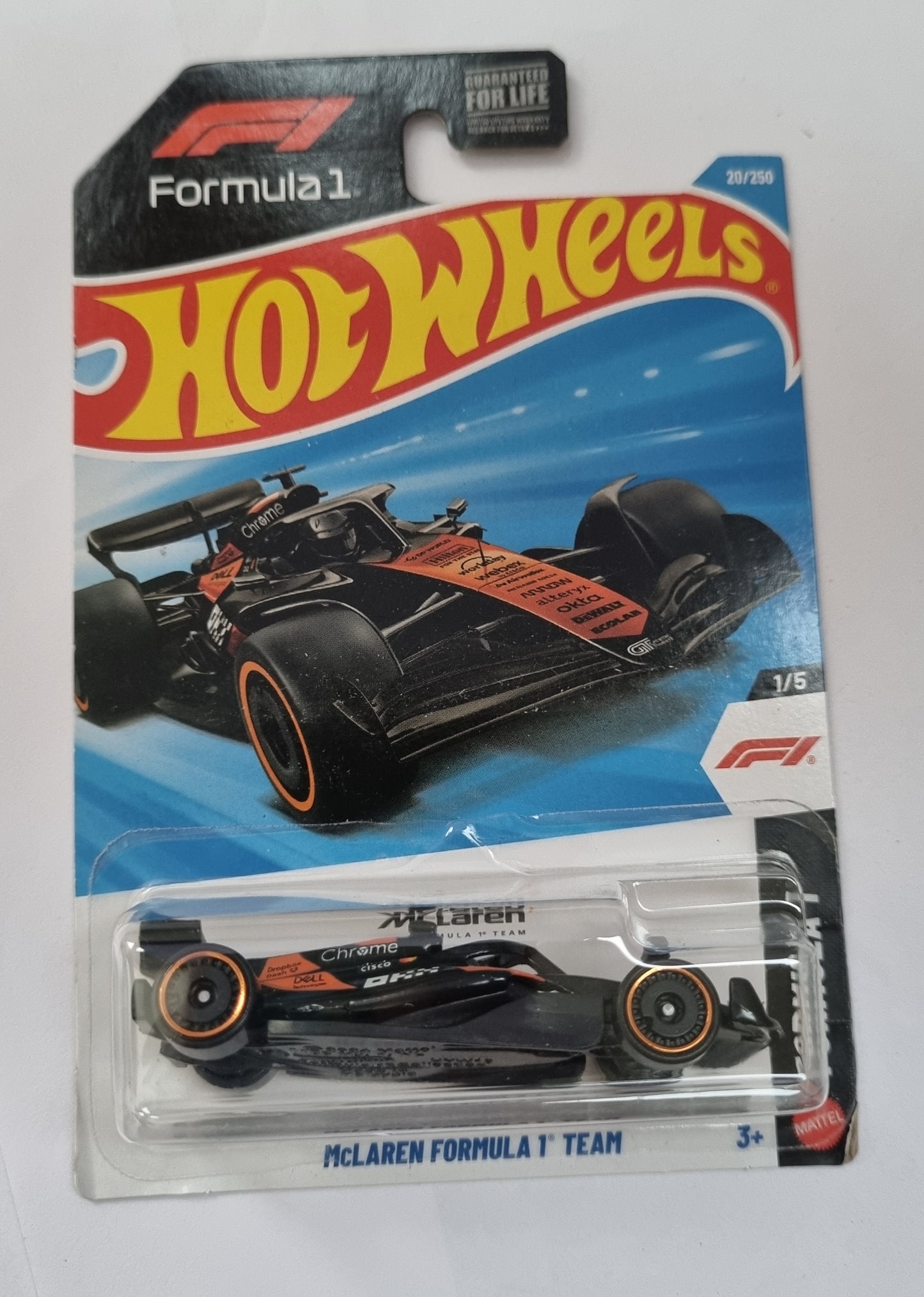 Hot Wheels McLaren Formula 1 Team F1 Car 2025 US Imported Guaranteed For Life Card