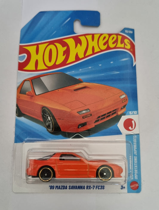 Hot Wheels F Case 2026 – ’89 Mazda Savanna RX-7 FC3S | 1:64 Scale J-Imports Series (Orange)