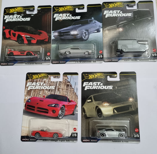 Hot Wheels Premium Fast & Furious 5 Car Set – Imported Diecast Combo (Real Riders)