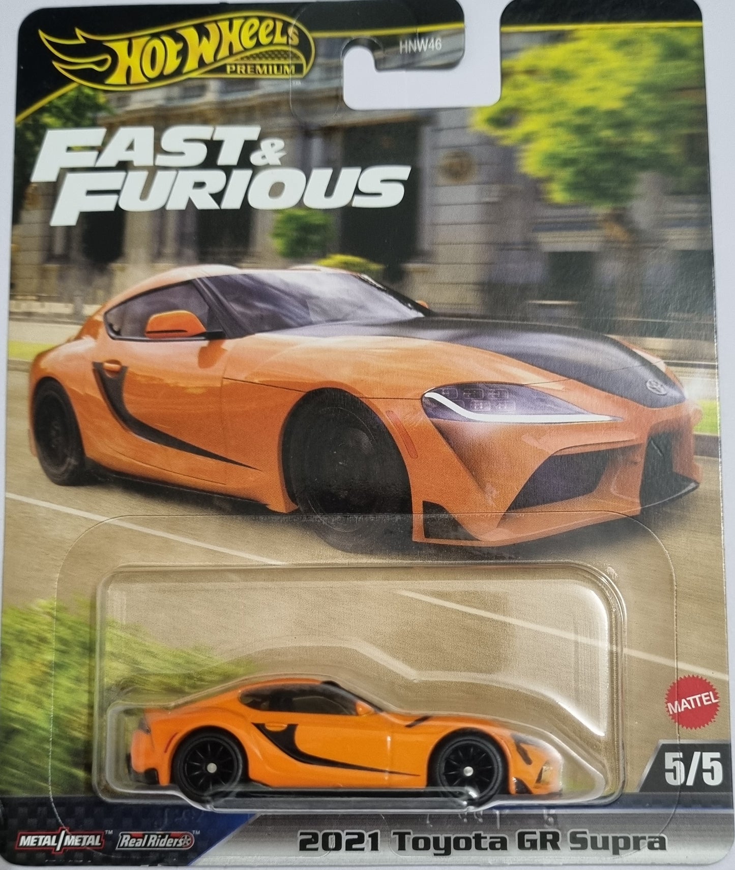 Hot Wheels Premium Fast & Furious 2021 Toyota GR Supra – Metal/Metal Real Riders 1:64 Die-Cast Car