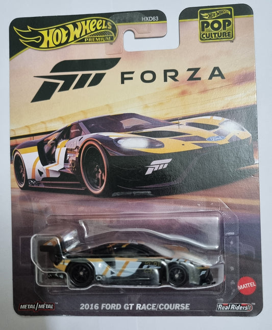 Hot Wheels Premium Pop Culture Forza 2016 Ford GT Race – Metal/Metal Real Riders 1:64 Die-Cast