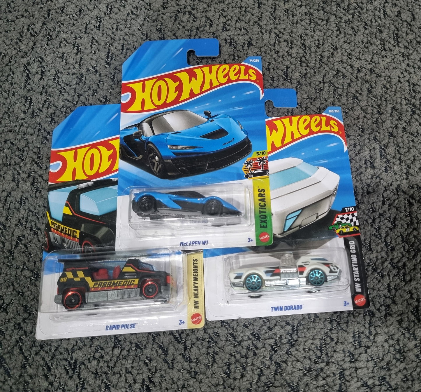 Hot Wheels 2026 Combo Pack (SET S1.1) – McLaren W1, Rapid Pulse & Twin Dorado (Set of 3 Die-Cast Cars)