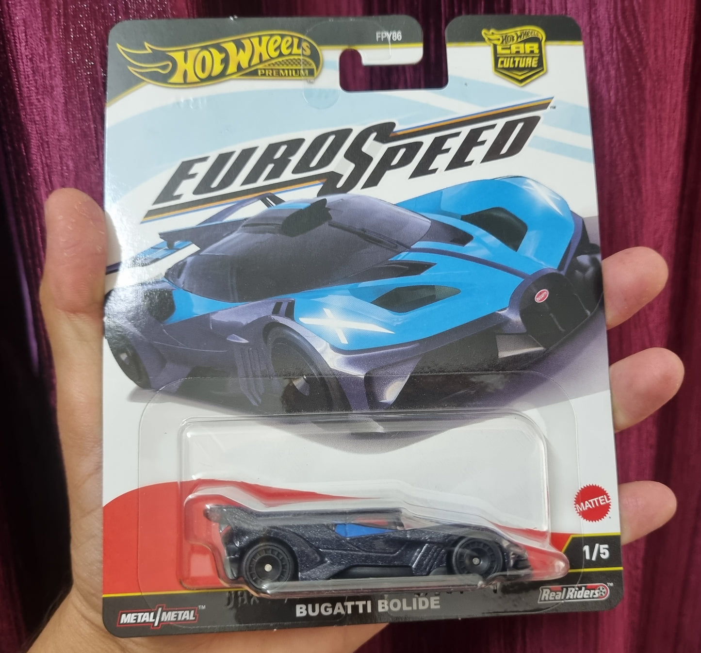 Imported Hot Wheels Premium Bugatti Bolide – Euro Speed (1/5) | Metal/Metal Car Culture Diecast
