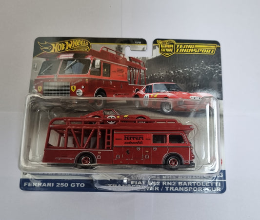 Hot Wheels Premium Team Transport Combo – Ferrari 250 GTO Bartoletti + Toyota AE86 Sprinter Trueno Fleet Street (Imported)