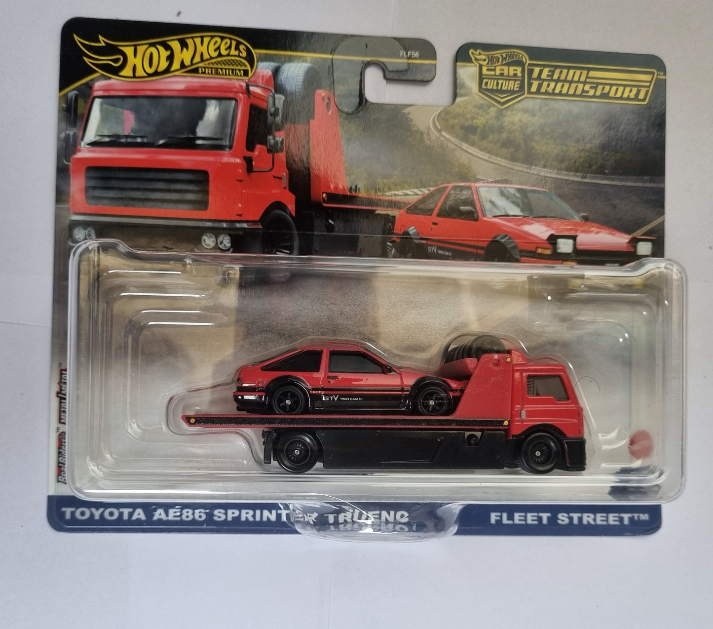 Hot Wheels Premium Team Transport Combo – Ferrari 250 GTO Bartoletti + Toyota AE86 Sprinter Trueno Fleet Street (Imported)