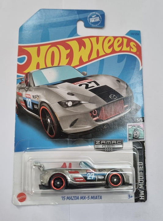 Hot Wheels ’15 Mazda MX-5 Miata Zamac 2023 US Imported Guaranteed For Life Card