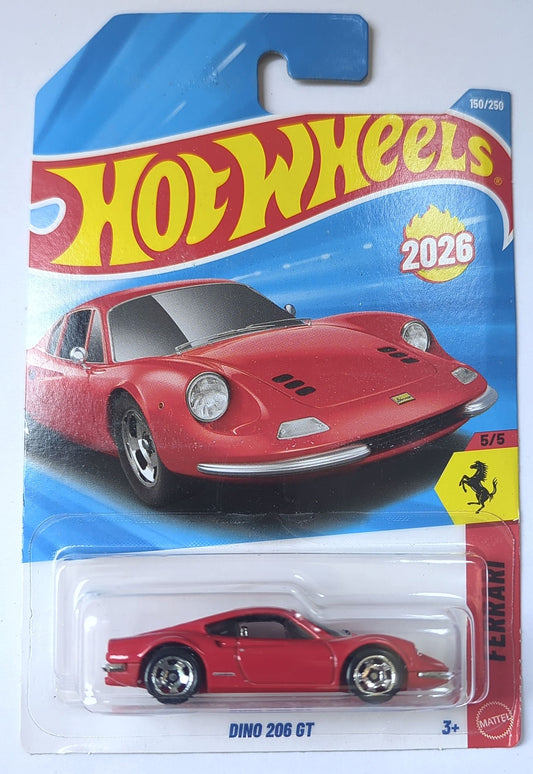 Hot Wheels Dino 206 GT H Case 2026 | Ferrari Series Die-Cast Collectible Car