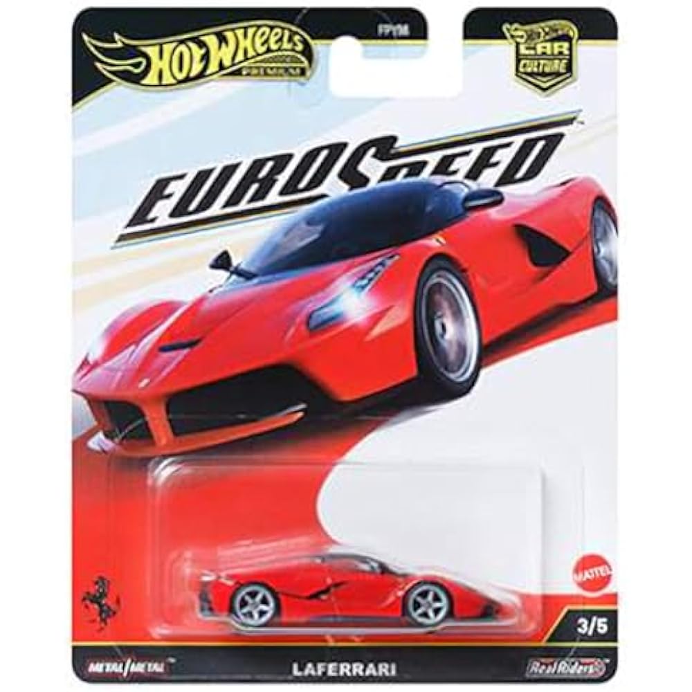 Hot Wheels Premium Euro Speed Complete Set of 5 Cars | Imported Car Culture Series | Real Riders | Metal/Metal