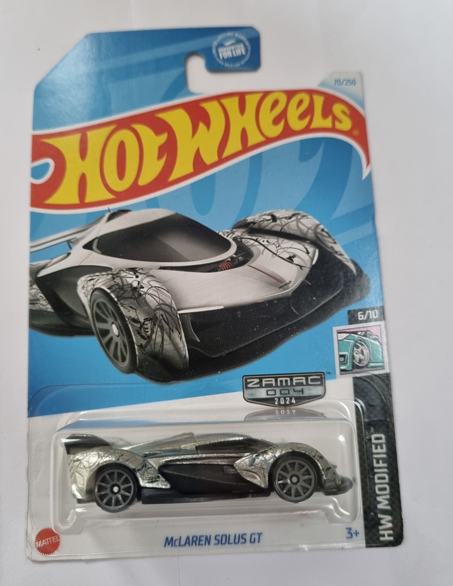 Hot Wheels McLaren Solus GT Zamac 2024 US Imported Guaranteed For Life Card