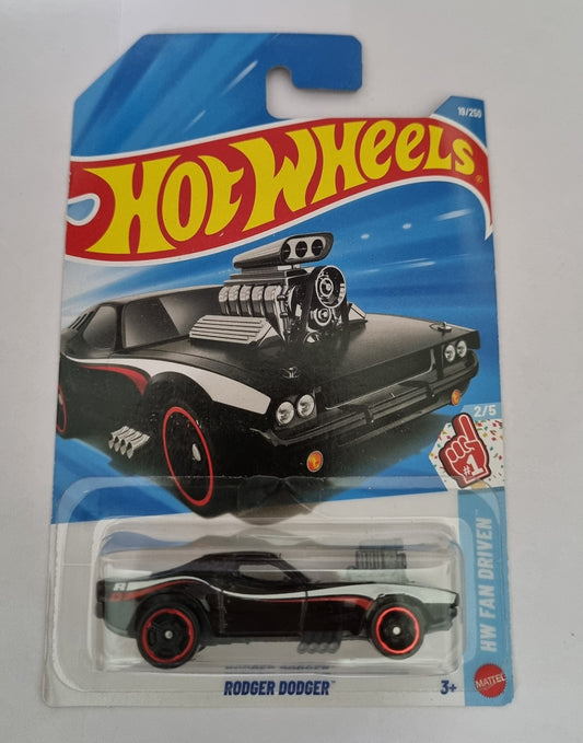 Hot Wheels F Case 2026 – Rodger Dodger Die-Cast Car | 1:64 Scale HW Fun Driven Series (Black)