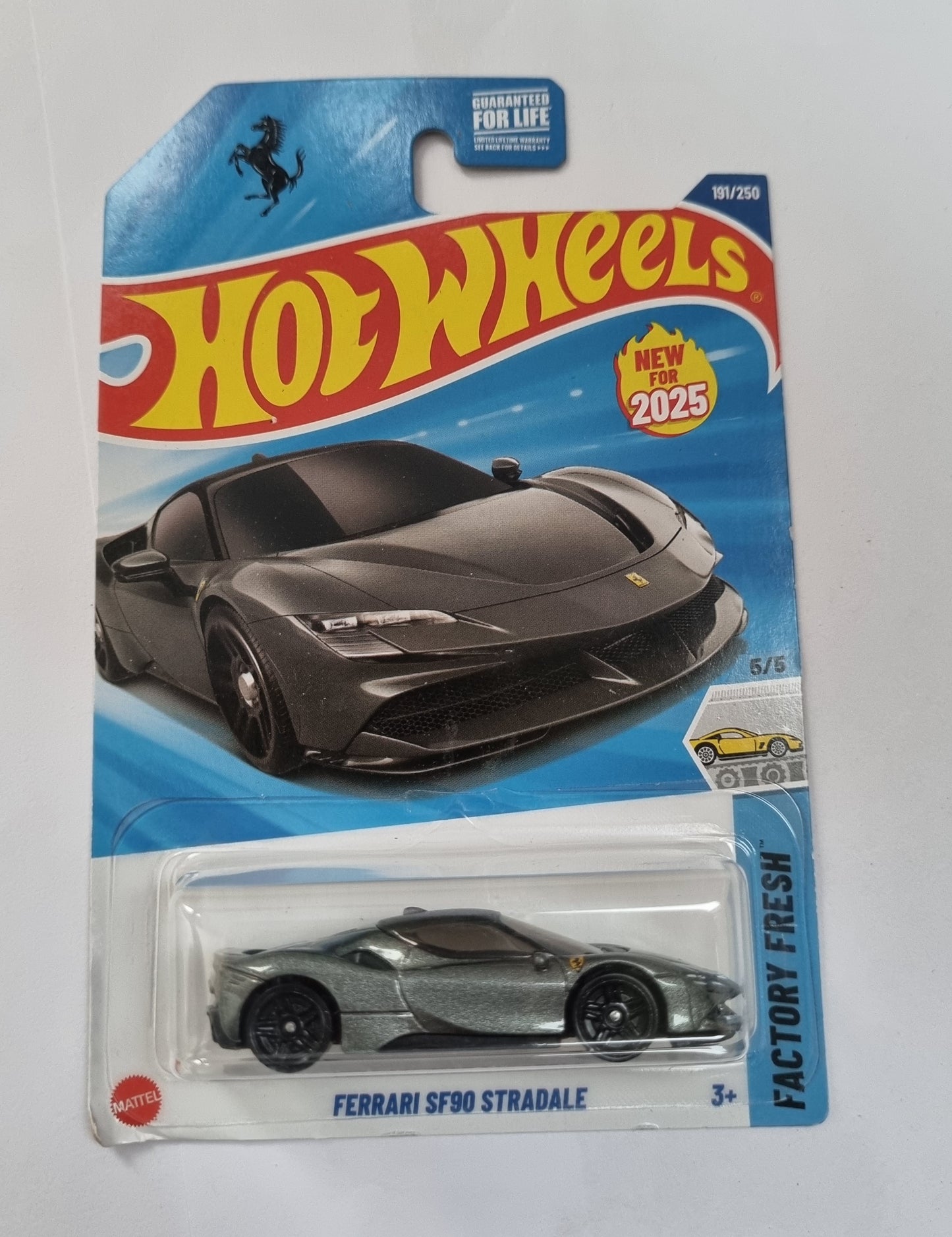Hot Wheels Ferrari SF90 Stradale 2025 US Imported Guaranteed For Life Card
