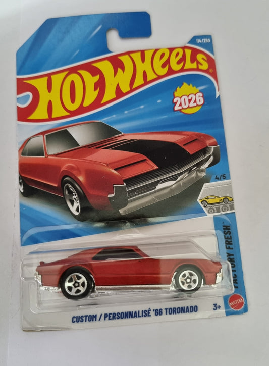 Hot Wheels F Case 2026 – Custom ’66 Toronado | 1:64 Scale Factory Fresh Series (Red)
