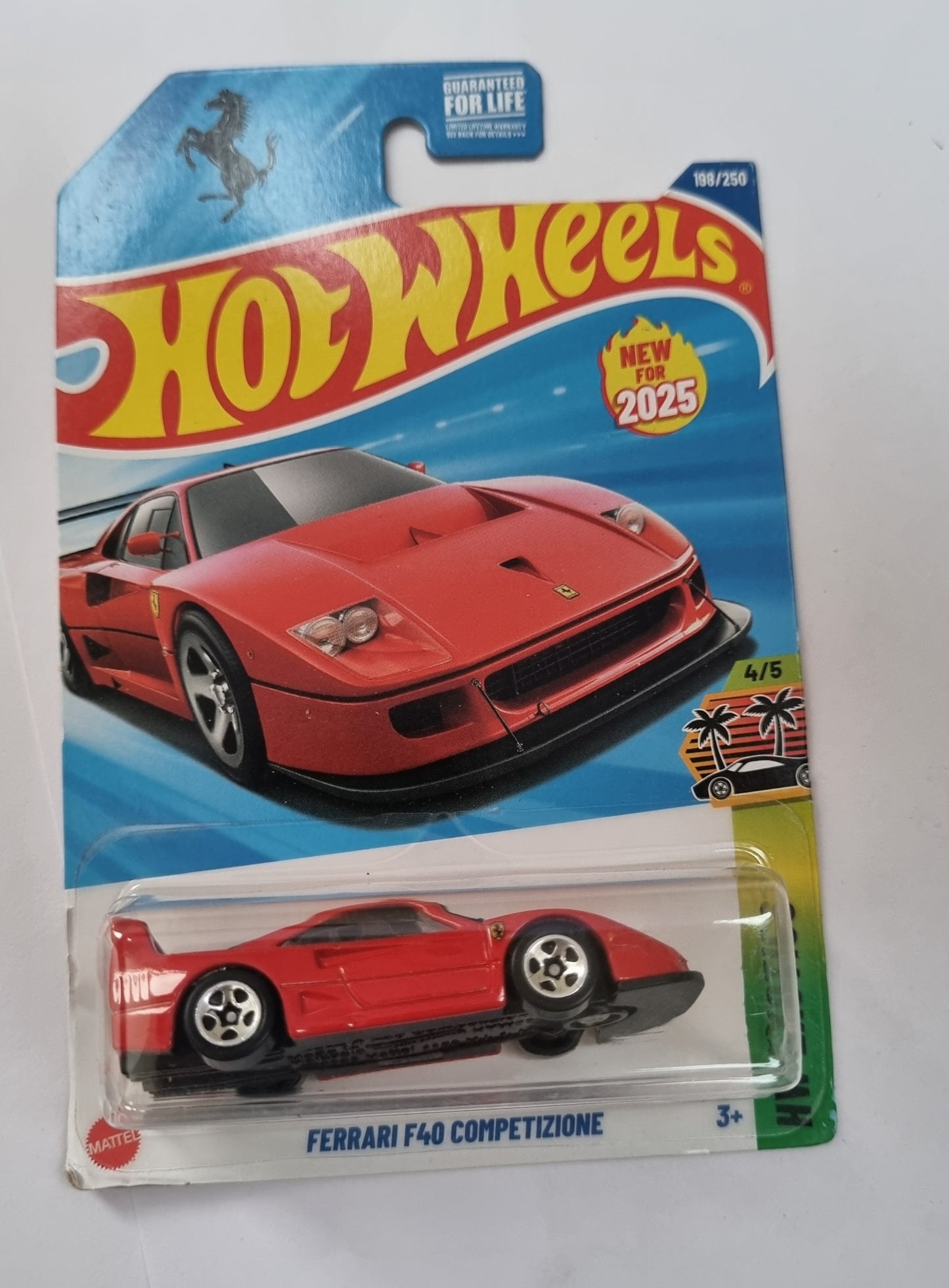 Hot Wheels Ferrari F40 Competizione Red 2025 US Imported Guaranteed For Life Card
