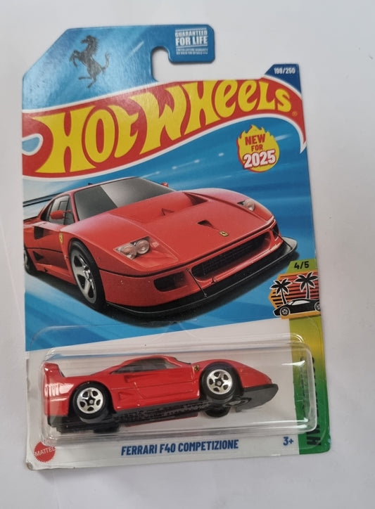 Hot Wheels Ferrari F40 Competizione Red 2025 US Imported Guaranteed For Life Card