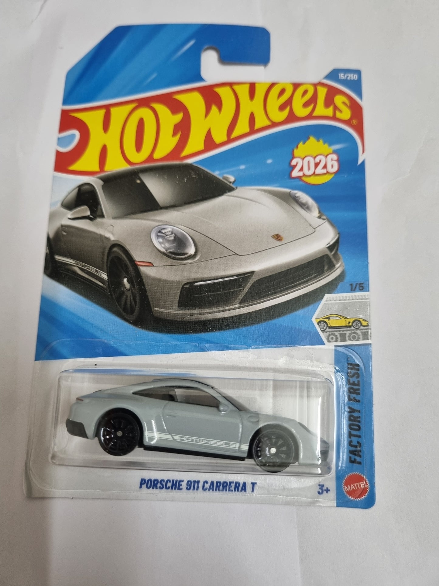 Hot Wheels Porsche 911 Carrera T (Grey) – Imported 2026 A Case Die-Cast Collectible Car 1:64 Scale