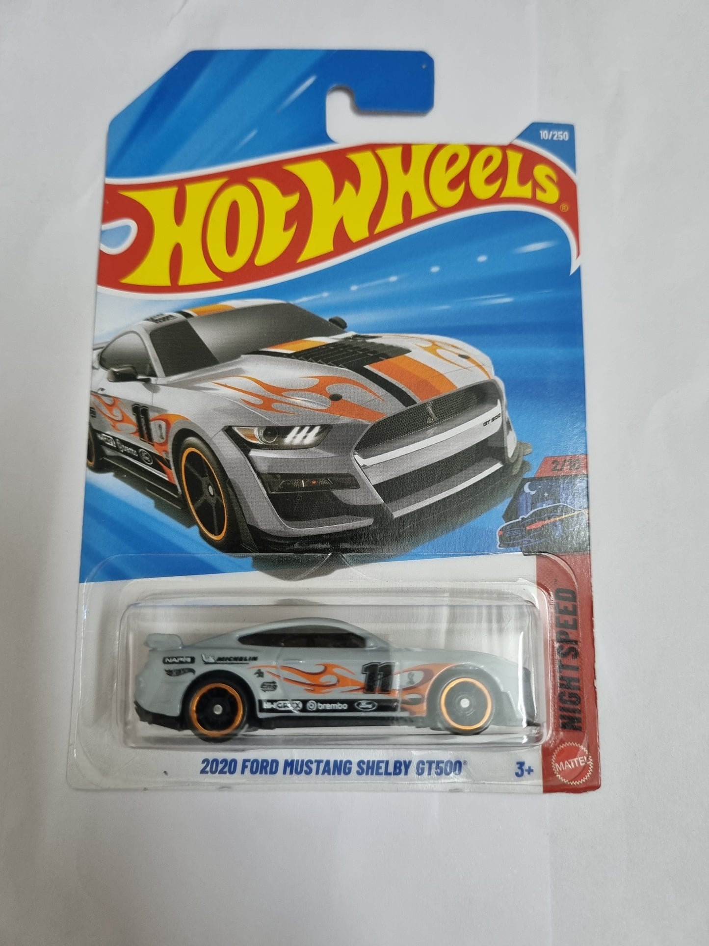 Hot Wheels 2020 Ford Mustang Shelby GT500 (White Flame Edition) – Imported A Case Die-Cast Collectible Car 1:64 Scale