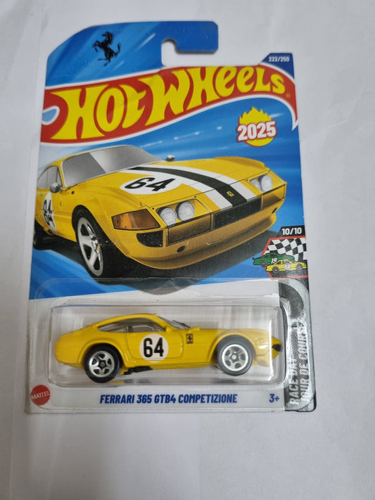 Hot Wheels Ferrari 365 GTB4 Competizione (Yellow) – Imported A Case 2025 Die-Cast Collectible Car 1:64 Scale