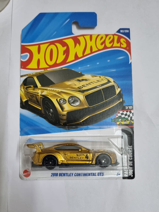 Hot Wheels 2018 Bentley Continental GT3 Gold Edition – Imported A Case Die-Cast Collectible Car 1:64 Scale
