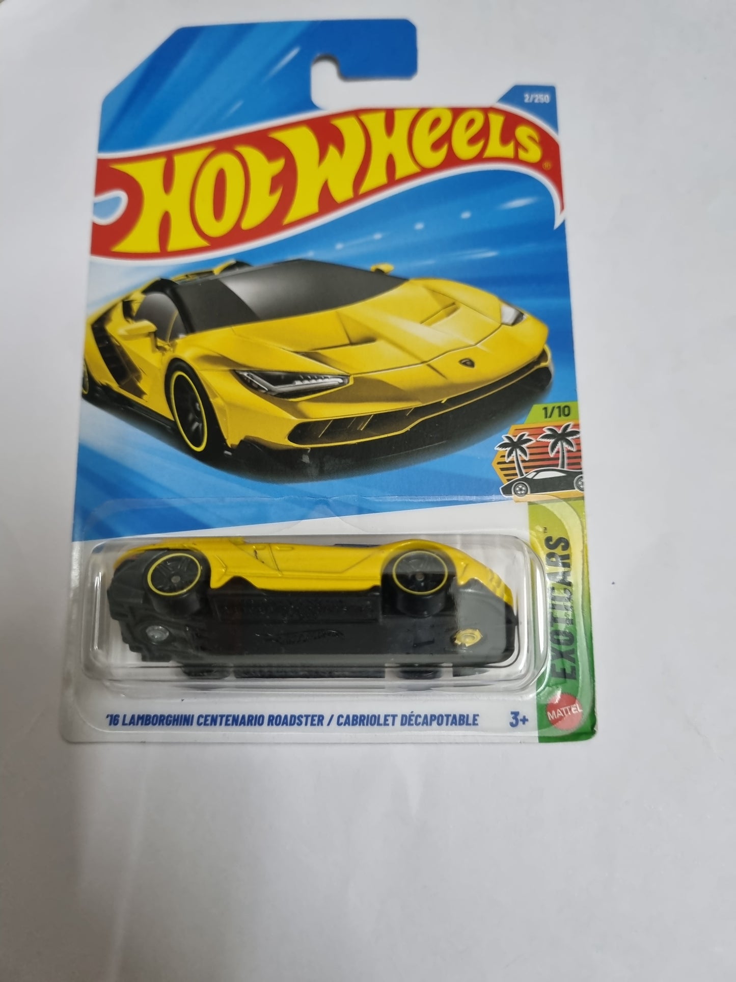 Hot Wheels '16 Lamborghini Centenario Roadster Yellow – Imported A Case Die-Cast Collectible Car 1:64 Scale