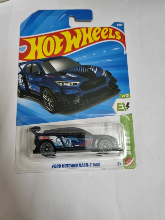 Hot Wheels Ford Mustang Mach-E 1400 (Blue) – Imported A Case Die-Cast Collectible EV Car 1:64 Scale