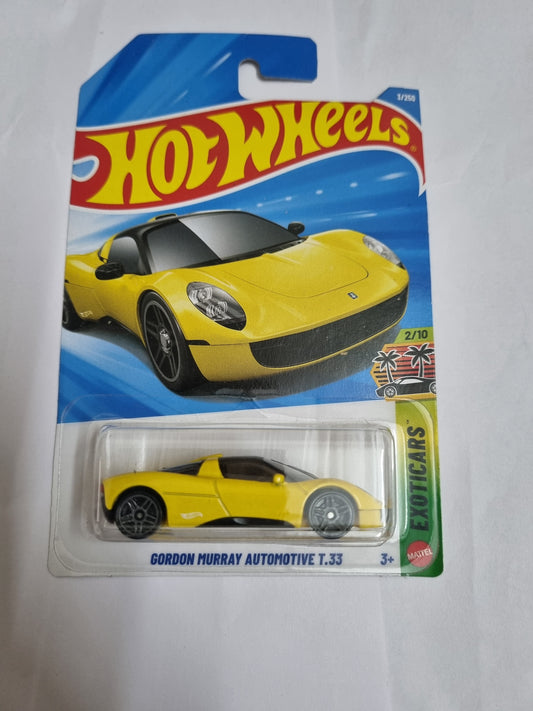Hot Wheels Gordon Murray Automotive T.33 (Yellow) – Imported A Case Die-Cast Collectible Car 1:64 Scale
