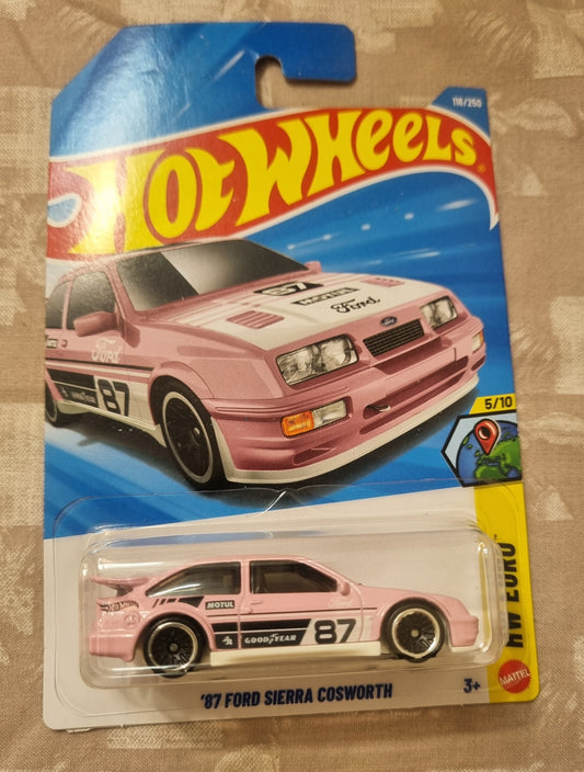 Hot Wheels IMPORTED 2026 F Case (SET-4.11) –  ’87 Ford Sierra Cosworth HW Turbo Series Die-Cast Model