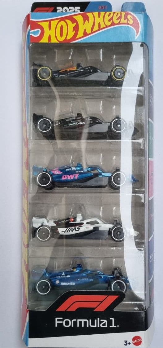 Hot Wheels Formula 1 F1 5 Pack 1:64 Die Cast Racing Cars Set