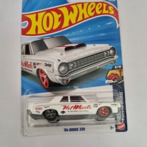 hot wheels f case 2026 – ’64 dodge 330 | 1:64 scale rod squad series (white)