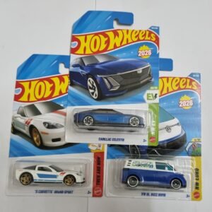 hot wheels j case 2026 combo pack – cadillac celestiq, ’11 corvette grand sport & vw id. buzz bomb