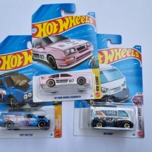hot wheels 3 car combo – ’87 ford sierra cosworth, time shifter & kei swap | 1:64 die cast set