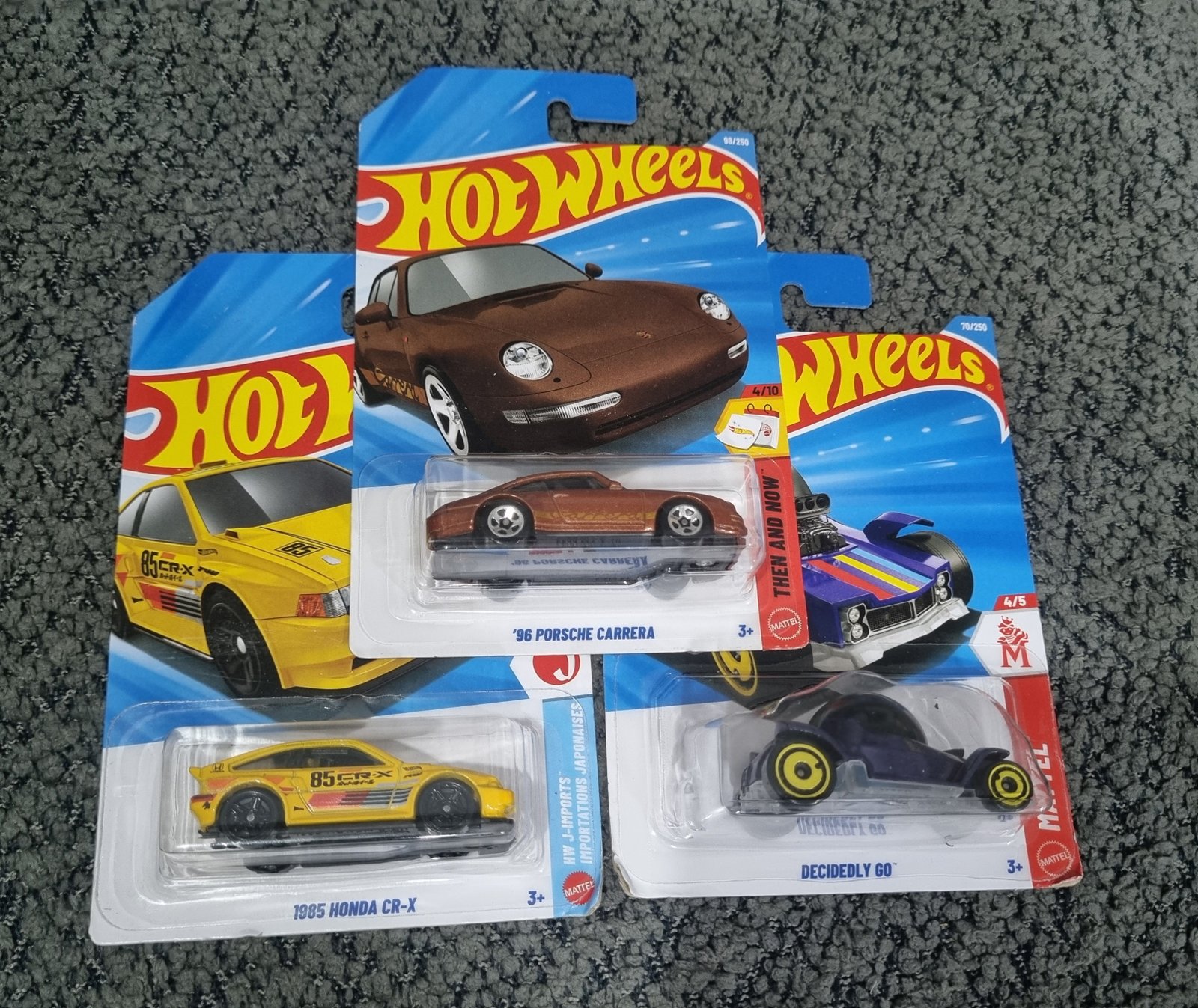 hot wheels 2026 combo pack (set s1.3) – 96 porsche carrera, 1985 honda cr x & decidedly go (set of 3 die cast cars) hot wheels 2026 combo pack (set s1.3) – 96 porsche carrera, 1985 honda cr x & decidedly go (set of 3 die cast cars)