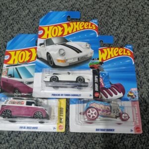 hot wheels 2026 combo pack (set s3.2) – porsche 911 turbo cabriolet, vw id. buzz & birthday burner (set of 3 die cast cars)