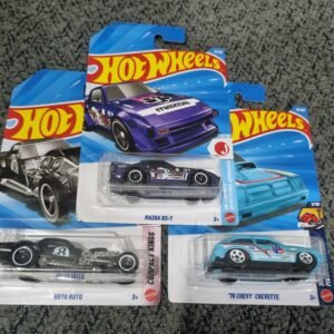 hot wheels 2026 combo pack (set s3.3) – mazda rx 7, ’76 chevy chevette & hoto roto (set of 3 die cast cars)
