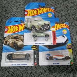 hot wheels 2025–2026 combo pack (set s6.1) – austin mini cooper s, the dark knight batmobile & x cceleron (die cast cars set)