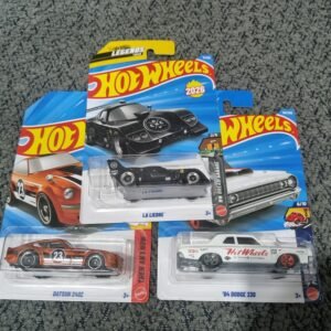 hot wheels 2025–2026 combo pack (set s6.4) – la liebre, datsun 240z & ’64 dodge 330 (die cast cars set)