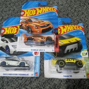 hot wheels 2025 combo pack (set s7.3) – 16 cadillac ats v r, toyota prius custom/personnalise & polestar trx (die cast cars set)