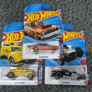 hot wheels 2025 combo pack (set s7.5) – ’68 dodge dart, pass’n gasser & moto roto (die cast cars set)