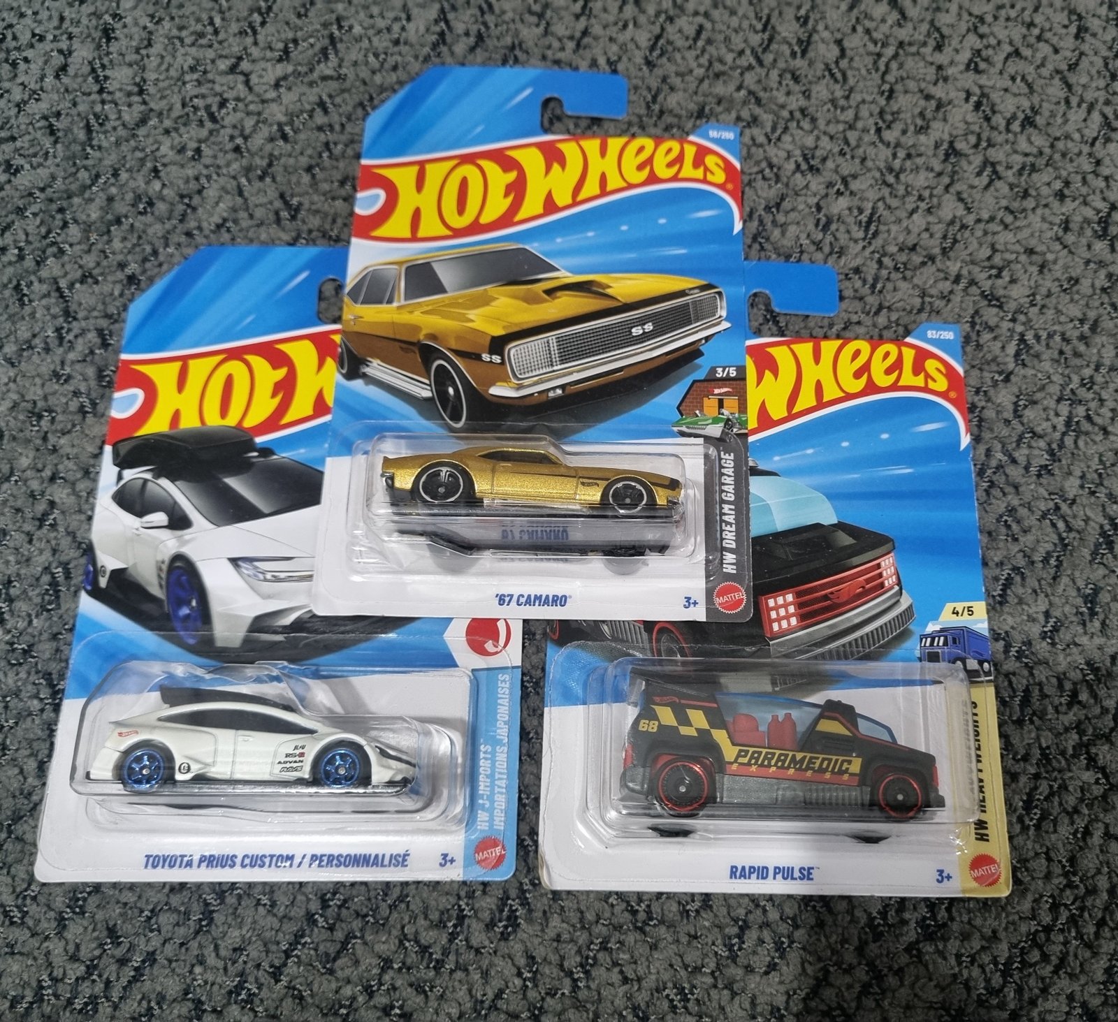 hot wheels 2025 combo pack (set s5.3) – ’67 camaro, toyota prius custom/personnelise & rapid pulse (die cast cars set) hot wheels 2025 combo pack (set s5.3) – ’67 camaro, toyota prius custom/personnelise & rapid pulse (die cast cars set)