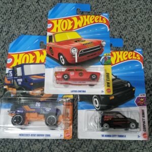 hot wheels i 2025 combo pack (set s7.7) – lotus cortina, mercedes benz unimog 1300l & ’85 honda city turbo ii (die cast cars)