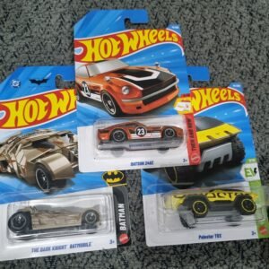 hot wheels 2025 d e case (sets6.6) – die cast collectible cars combo (datsun 240z, the dark knight batmobile, polestar trx)