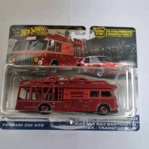 hot wheels premium team transport combo – ferrari 250 gto bartoletti + toyota ae86 sprinter trueno fleet street (imported)