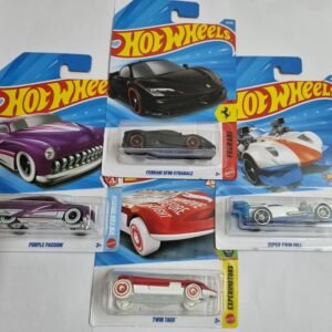 hot wheels j case ferrari sf90 stradale + purple passion + super twin mill + twin tags combo pack