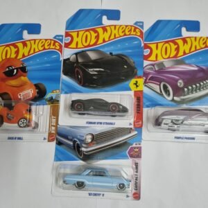 hot wheels j case 2026 combo pack – ferrari sf90 stradale, purple passion, duck n’ roll & '63 chevy ii