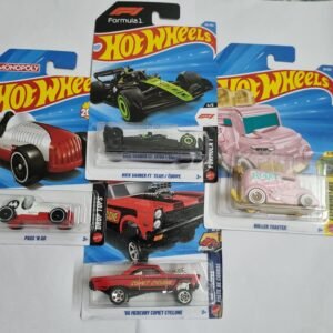 hot wheels j case kick sauber f1 team + pass ’n go + roller toaster + ’65 mercury comet cyclone combo pack