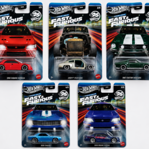 hot wheels fast & furious dream lineup complete set of 5 silver series 25 years anniversary imported die cast collection(imported)