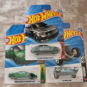 hot wheels 2026 f case imported combo (set f1.4) – ’20 dodge charger hellcat, gordon murray automotive t.33 & ’33 ford lo boy (set of 3)