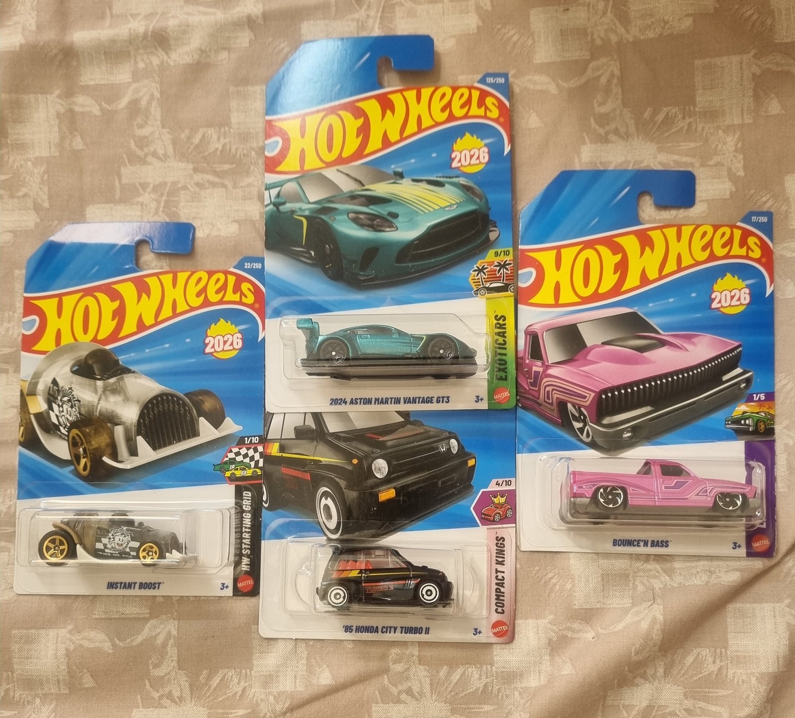 hot wheels 2026 f case imported combo (set f3.1) – 2024 aston martin vantage gt3, 85 honda city turbo ii, bounce’n bass & instant boost (set of 4) hot wheels 2026 f case imported combo (set f3.1) – 2024 aston martin vantage gt3, 85 honda city turbo ii, bounce’n bass & instant boost (set of 4)