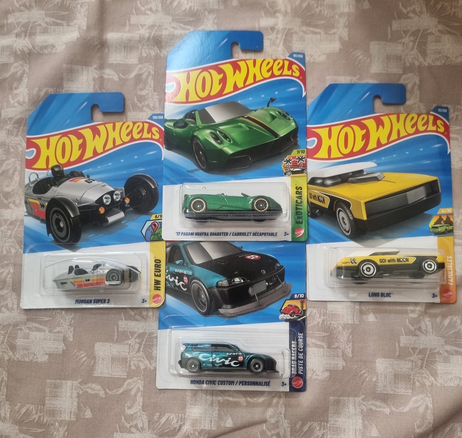 hot wheels 2026 f case imported combo (set f3.4) – 17 pagani huayra roadster/cabriolet decapotable, honda civic custom/personnalise, morgan super 3 & long bloc (set of 4) hot wheels 2026 f case imported combo (set f3.4) – 17 pagani huayra roadster/cabriolet decapotable, honda civic custom/personnalise, morgan super 3 & long bloc (set of 4)