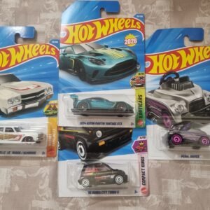 hot wheels 2026 f case imported combo (set f4.2) – 2024 aston martin vantage gt3, 85 honda city turbo ii, 70 chevelle ss wagon/remorque & pedal driver (set of 4)