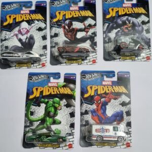 hot wheels marvel spider man 5 car set – silver series combo